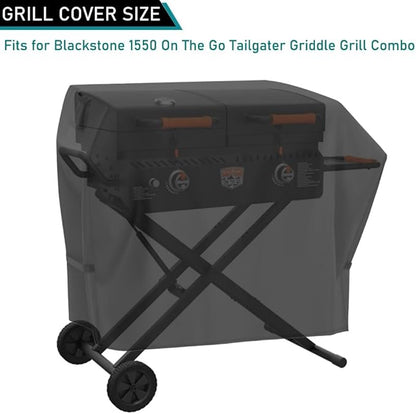 ZJYWSCH Griddle Cover for Blackstone 17" On The Go Tailgater Grill Griddle Combo 1550, Heavy Duty Waterproof for Blackstone 3 in 1 Tailgater On The Go Combo
