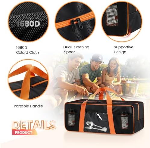 Grill Tool Storage Bag for Outdoor Barbecue, 24 in, Mesh Bag - Image 3