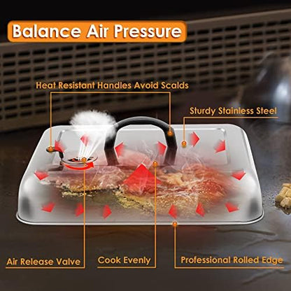 Leonyo 13x9 Inch Basting Cover for Griddle Grill, Melting Dome - Image 4