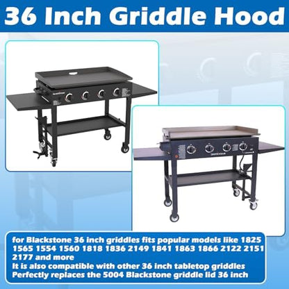 Hinged Lid for Blackstone 36" Griddle, 5004 Hard Cover Hood w/Thermometer - Image 2