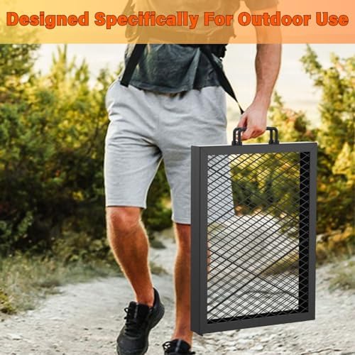 onlyfire Foldable Rectangular Heavy‑Duty Steel Fire Pit Cooking Grate - Image 4