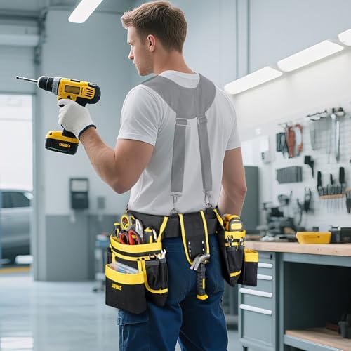 LEFOR·Z Tool Belt with 4 D-Rings, 27-Pockets Tool Belts - Image 6