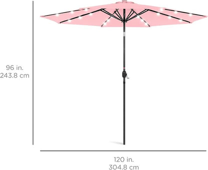 Best Choice Products 10ft Solar Polyester LED Lighted Patio Umbrella w/Tilt - Image 7