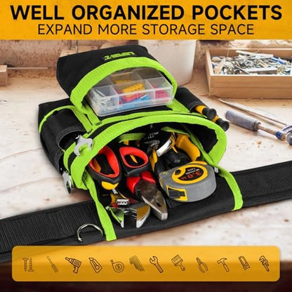 Tool Belt with 4 D-Rings, 27-Pockets Tool Belts - Image 5