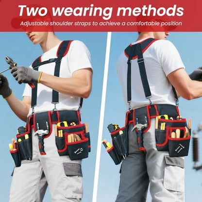 FamilyKit Tool Belt With Suspenders, Magnetic Heavy Duty Tool Belts - Image 6
