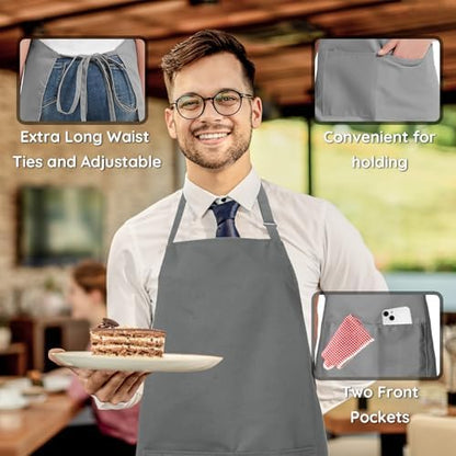 4 Packs Waterproof Cooking Chef Bib Aprons - Image 5