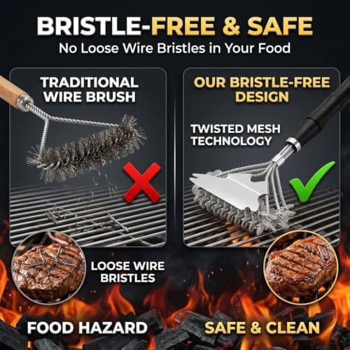 Grill Brush Bristle Free Stainless Steel Scraper - Image 2