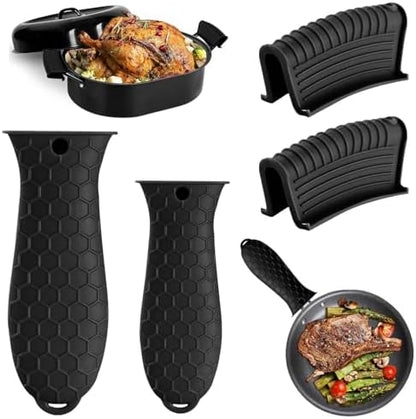 4 Pack Silicone Hot Handle Holder Cover Cast Iron Handle Cover Silicone Pot by Dazzhues
