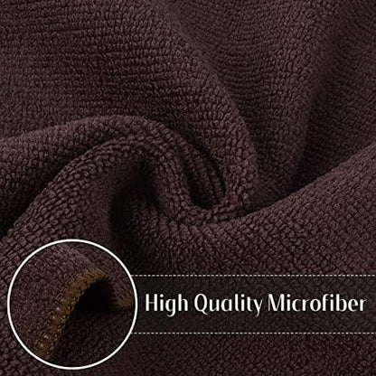 SINLAND Microfiber Dish Cloth Kitchen Cleaning Cloth 12x12In 12 Pack Brown - Image 3