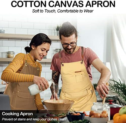 Genixart Chef Apron Men Women, Kitchen Aprons Cooking, BBQ - Image 2