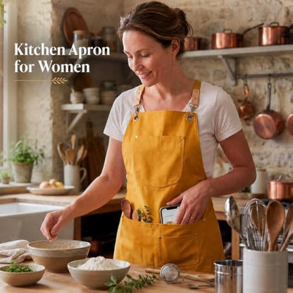 Double Sided Cross Back Chef Apron - Image 5