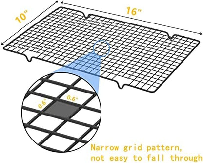 Tebery 4 Pack Black Heavy-Duty Wire Cooking Rack Baking Racks, Nonstick Baking - Image 2