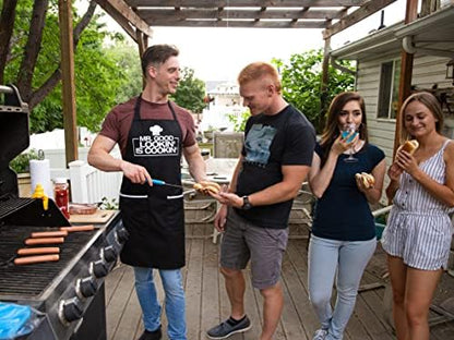 ALLER HOME&KITCHEN Funny Apron for Men, 2 Large Pockets One Size Fits All Chef - Image 5