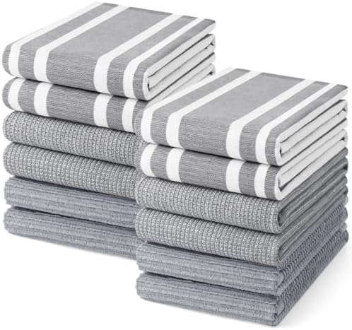 Homaxy Cotton 380 GSM Premium Kitchen Towels, 12 Pack by Homaxy