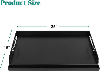 25"x16" Nonstick Coating Griddle for Gas Grill, Universal Griddle Insert for Gas Stove/Gas Grill/Electric/Charcoal, Flat Top Plate for Outdoor Cooking and Camping Grilling