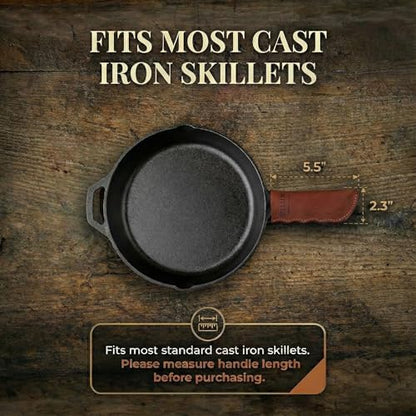 Leather Cast Iron Skillet Handle Cover, Pan Sleeve, Made in Georgia - Image 4