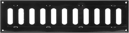 Repa Market 16" x 4" Inch (Outer Dimensions) Black Adjustable Air Vent Cover - Galvanized Steel HVAC AC Vent Cover Register - Wall, Ceiling Vent Covers, Toe Kick Vent Cover - Return, Intake Air Grille