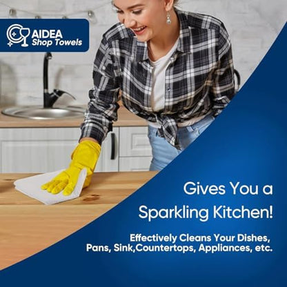 AIDEA White Microfiber Cleaning Cloth 100PK, Reusable Cleaning Rags 12"x12" - Image 5