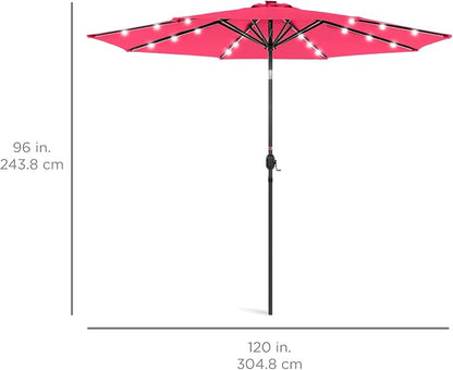 Best Choice Products 10ft Solar Polyester LED Lighted Patio Umbrella w/Tilt - Image 7
