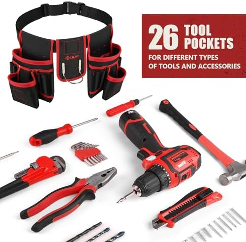 Magnetic Tool Belt for Men, 26 Pockets Heavy Duty Nail Tool Pouch Dad Gift - Image 6
