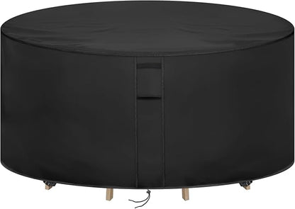 Round Patio Furniture Covers, Waterproof Round High Outdoor Table and Chair Set Cover, Tall Outdoor Furniture Covers for Winter, Rainproof Fadeproof- 70"Dia×40"H