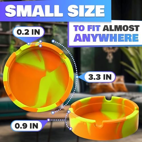 Silicone Ash Tray Outdoor, 3 Pack, 3.3x0.9 in - Image 2