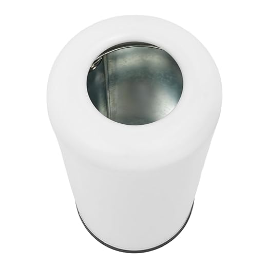 15.48 Gallon Commercial Trash Can, White Open Top Outdoor Indoor Waste Container Stainless Steel Large Garbage Enclosure with Lid, 15 x 30.7 inch