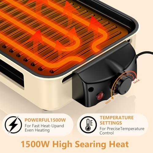 Electric Indoor Grill 1500W -2 in 1 Smokeless Indoor Grill - Image 4