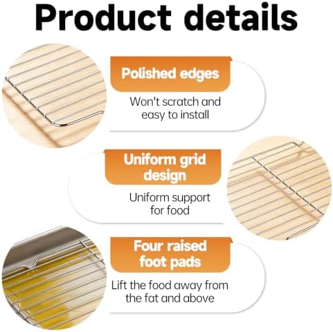 Roasting Rack for 9x13 Inch Pan, Stainless Steel Cooling Racks - Image 2