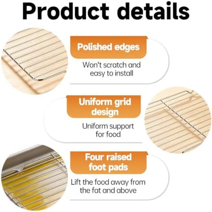 Roasting Rack for 9x13 Inch Pan, Stainless Steel Cooling Racks - Image 2