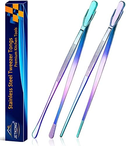 JETKONG 2 Pcs 12-Inch Culinary Tweezers Food Tweezers Kitchen Tweezer Tongs by JETKONG