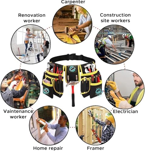 Tool Belt with 27 Pockets and 3 Magnetic Zones, Freely-Combinable Toolbelt - Image 6