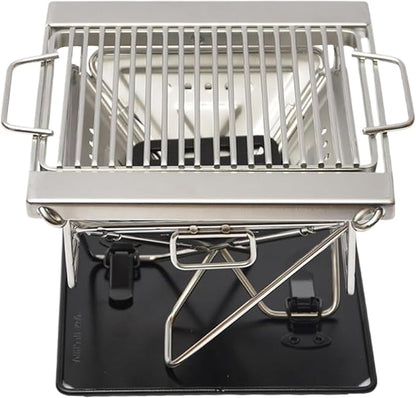 Portable Grill | Stainless Steel Folding Cooking Accessories | Small Charcoal Grill - for Hiking Picnics Tailgating Park Party Garden Cooking Picnics