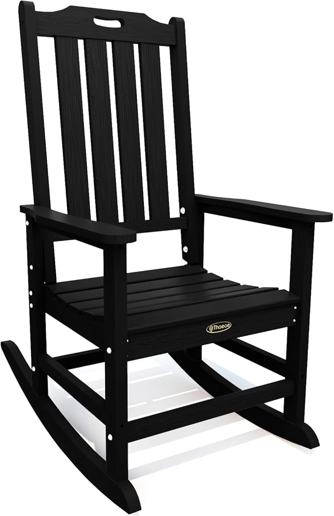 THOEOE Outdoor Rocking Chairs, Oversized Patio Rocking Chair | HDPE Outdoor by THOEOE