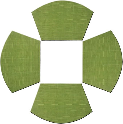 PIGCHCY Wedge Shaped Placemats for Dining Table Washable Vinyl Placemats Heat Resistant Table Mats Set of 4 (Sage Green)