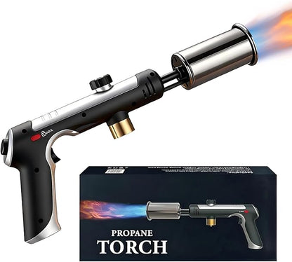 Propane Torch - 3272°F High Heat Torch Gun with Adjustable Flame & Safety Lock, for BBQ Grilling, Charcoal Ignition, Cooking and DIY Projects 1-Pack