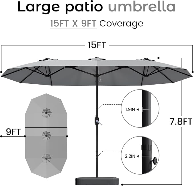 DomeShade 15ft Patio Umbrella - Image 4