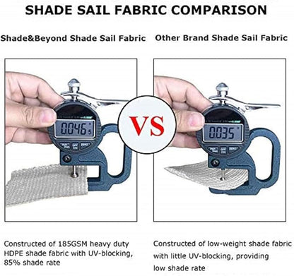 Shade&Beyond Rectangle Sun Shade Sail 20'X26' Permeable Canopy Light Grey - Image 4