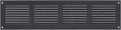 Repa Market Air Vent Cover 16x4 Inch (Outer Dimensions) Anthracite Galvanized Steel Louvered Grill Cover with Mesh Screen/Wall or Ceiling Vent/HVAC Register for Indoor and Outdoor Ventilation