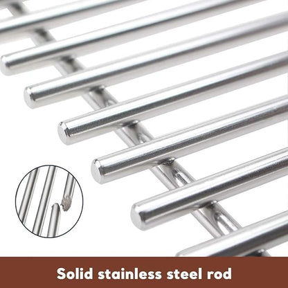 Grill Grates for Weber Spirit 300 & Spirit II GS4 300 Series, Stainless Steel Grates Replacement for Weber Spirit 310 E310 Grill Parts 7639 Spirit 700 Genesis Silver/Gold/Platinum B & C, 1000-3500