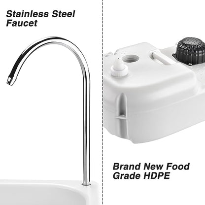 Yescom 17L Portable Sink Hand Wash Station with Pump & 24L Water Tank, Hand Washing Station for RV Travel Outdoor Camping Food Booth