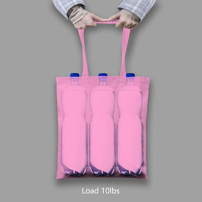 TOPDesign 6-Pack Economical 16"x15" Baby Pink Cotton Tote Bag, Lightweight Medium Reusable Grocery Shopping Cloth Bags, Suitable for DIY, Advertising, Promotion, Gift, Activity