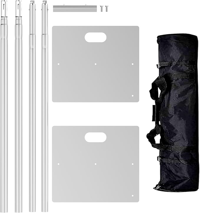 Pipe and Drape Backdrop Stand 8ftx10ft Adjustable Background Support System Heavy Duty Background Stand for Wedding Banquet Decorations Silvery