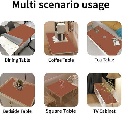 Leather Table Cover,1.8mm Thick,42x96 Inch Table Protector,Table Protector for Dining Room Table,Dining Table Cover,Table Cover Protector.(Brown+Gray,42x96)