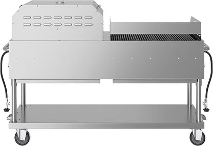 72 in. Full Stainless Steel Commercial Outdoor Propane Gas Grill with 36 in. Griddle and 36 in.Pizza Oven, ETL Listed in Stainless-Steel (CGKIT7-G36P36)