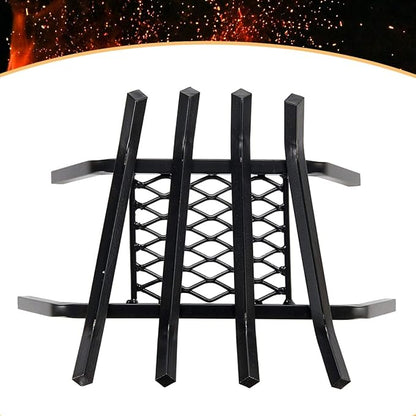 Heavy-Duty Steel Fireplace Grate with Ember Retainer (18 Inch)