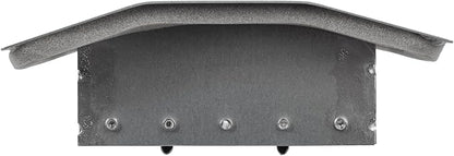 Repa Market 17" x 5" Inch Air Exhaust Grille for Round Ducts - 2 Adjustable Louvre Blades - Galvanized Air Supply Vent Cover - Side Fit Round Surface Canal Ducting from 9.84" to 35.43" Inches