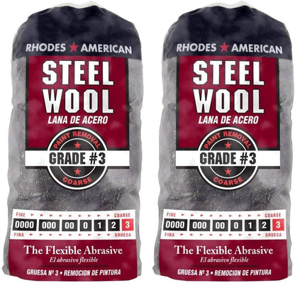 Homax Rhodes American Paint Removal Steel Wool, Coarse Grade #3, 12 Pads by Homax