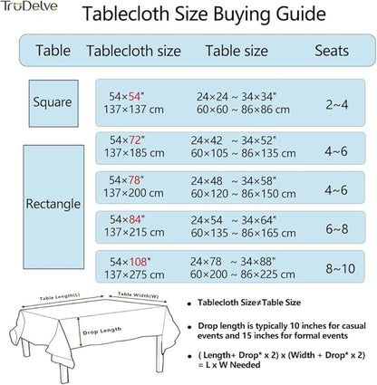 TruDelve Heavy Duty Vinyl Tablecloths Plastic Table Cloths Outdoor Waterproof Tablecloth Oilcloth Tablecloths for Rectangle Tables (84'' x 54'', Birds-2)