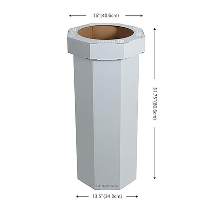 Eyely MPH1300C-SET2 Sal 25-Gallon Disposable Corrugated Cardboard Event Trash Can and Recycling Bin for BBQs, Beach, Parties & Events & Outdoor Activities, Fog Gray (Set of 2)